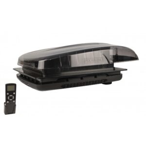 PLUS FAN 3.0 TOTAL BLACK okno dachowe z wentylatorem i oświetleniem LED do kampera
